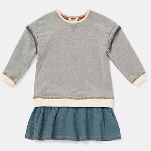 Matilda Jane ‘Just Imagine Mila’ Ruffle Sweatshirt Dress Size 4 Grey/Blue